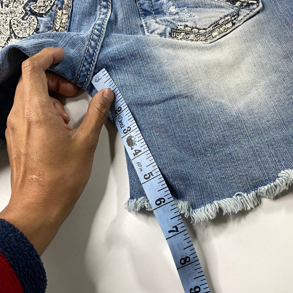 Miss Me Mid Rise Jean Shorts Jorts Women's 28 Y2k - Picture 4 of 6